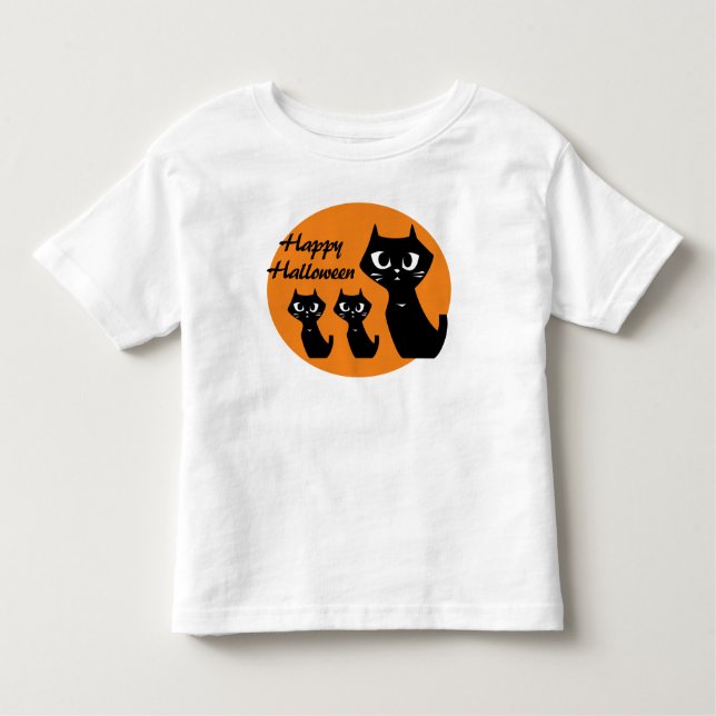 Camiseta De Bebé Lucky Black Cats Halloween Ver. (Anverso)