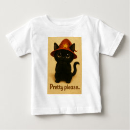 Camiseta De Bebé Lucky Cat Emi – Kawaii Begging Pose Witch Cat