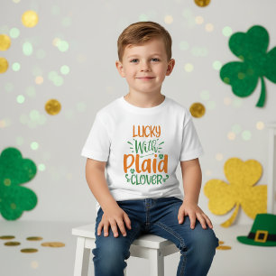 Camiseta De Bebé Lucky with Plaid Clover? St Patrick T-Shirt Kids