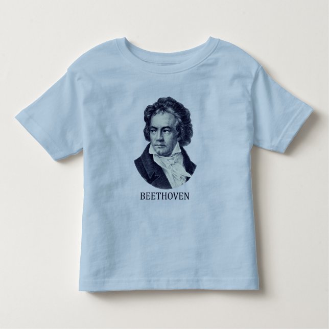 Camiseta De Bebé Ludwig van Beethoven, azul (Anverso)