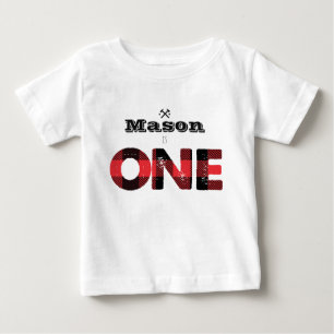 Camiseta De Bebé Lumberjack Flannel Los niños de primer cumpleaños