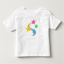 Camiseta De Bebé Luminosas estrellas del arcoiris con sendero brill