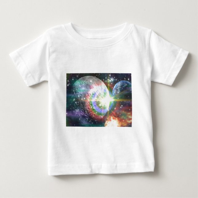 Camiseta De Bebé luna de arco iris (Anverso)