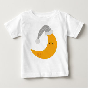 Camiseta De Bebé Luna Durmiente, Cápsula Nocturna, Luna Cuidada, Lu
