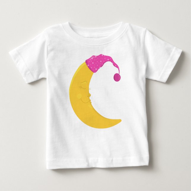 Camiseta De Bebé Luna Durmiente, Luna Cuidada, Luna Amarilla, Cápsu (Anverso)