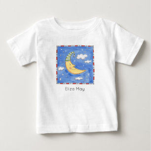 Camiseta De Bebé Luna Feliz Personalizada