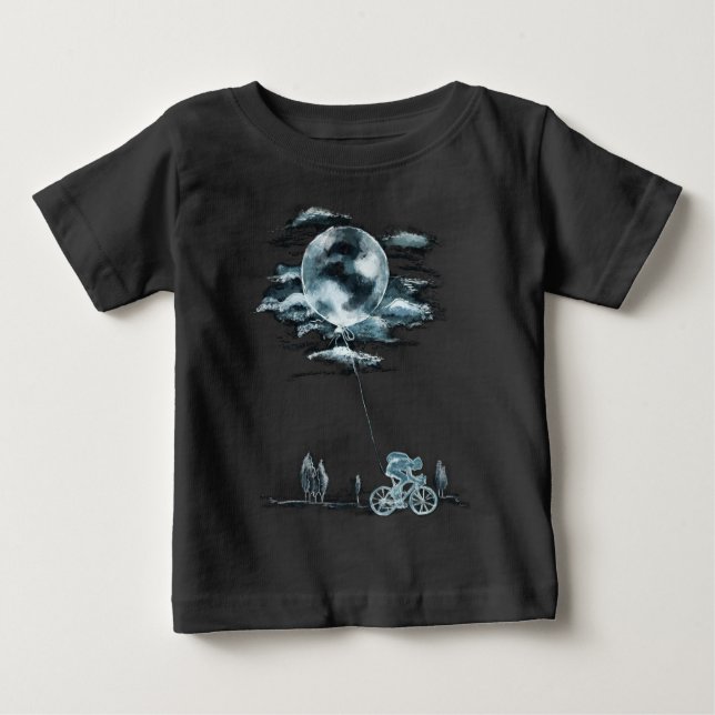 Camiseta De Bebé Luna Llena Con Bicicleta Ideas Del Día Nacional De (Anverso)