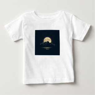 Camiseta De Bebé Luna Llena sobre montañas - Escenario Nocturno Sky