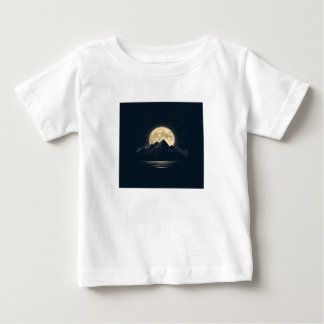 Camiseta De Bebé Luna Llena sobre montañas - Escenario Nocturno Sky
