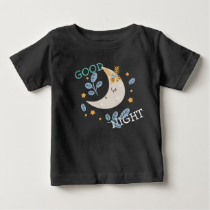 Camiseta De Bebé Luna media linda Buenas noches
