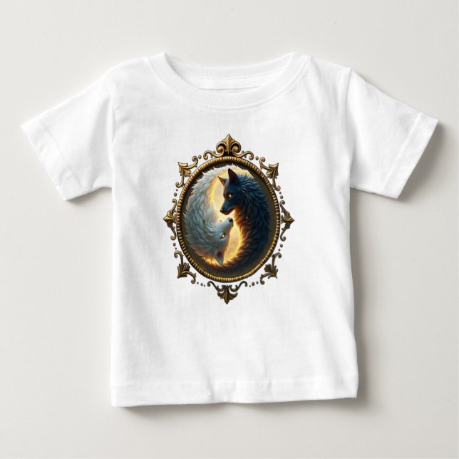 Camiseta De Bebé Lunar Balance – Where Shadows Embrace the Light.  (Anverso)