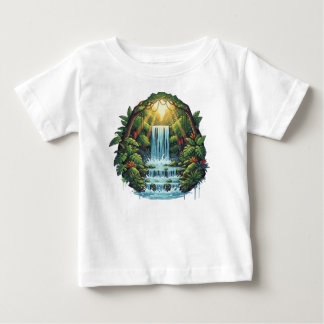 Camiseta De Bebé Lush Green Forest Waterfall – Cinematic Tropical 