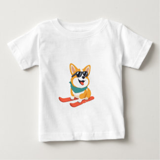 Camiseta De Bebé Lustiger Corgi en esquís