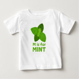 Camiseta De Bebé M es para MINT Green Veggie Alphabet M