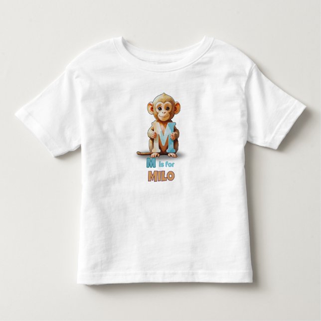 Camiseta De Bebé M is for Milo - Custom Toddler Shirt (Anverso)