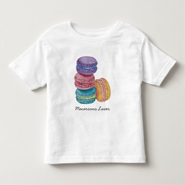 Camiseta De Bebé Macarones De Arcoiris Cuidados En Acuarela (Anverso)