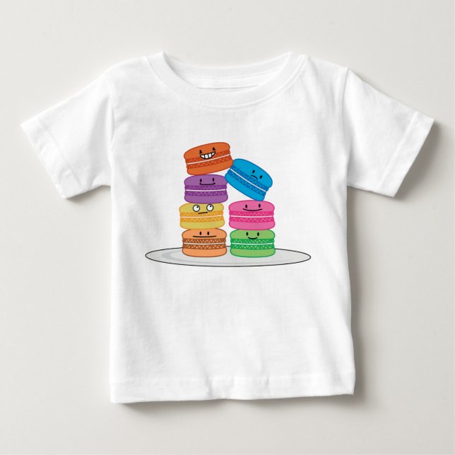 Camiseta De Bebé Macaroon Macaroons Cocie dulce postre (Anverso)