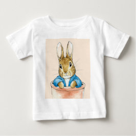 Camiseta De Bebé Maceta de terracota de conejo clásico