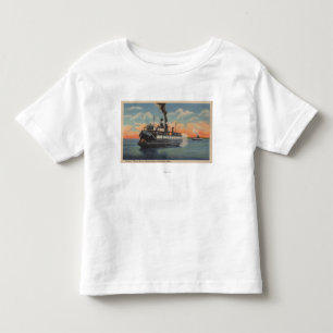 Camiseta De Bebé Mackinac, MI - vista del vapor de Sainte Marie