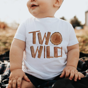 Camiseta De Bebé Madera acuática de dos cumpleaños silvestres rústi