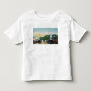 Camiseta De Bebé Madera de construcción del cargamento en escena d