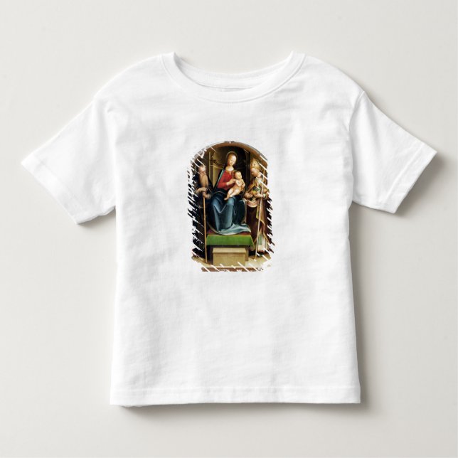 Camiseta De Bebé Madonna y niño con St. Anthony Abbot y St. (Anverso)