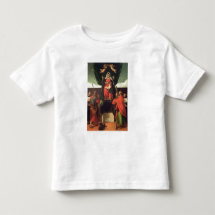 Camiseta De Bebé Madonna y niño Enthroned con cuatro santos, 1546