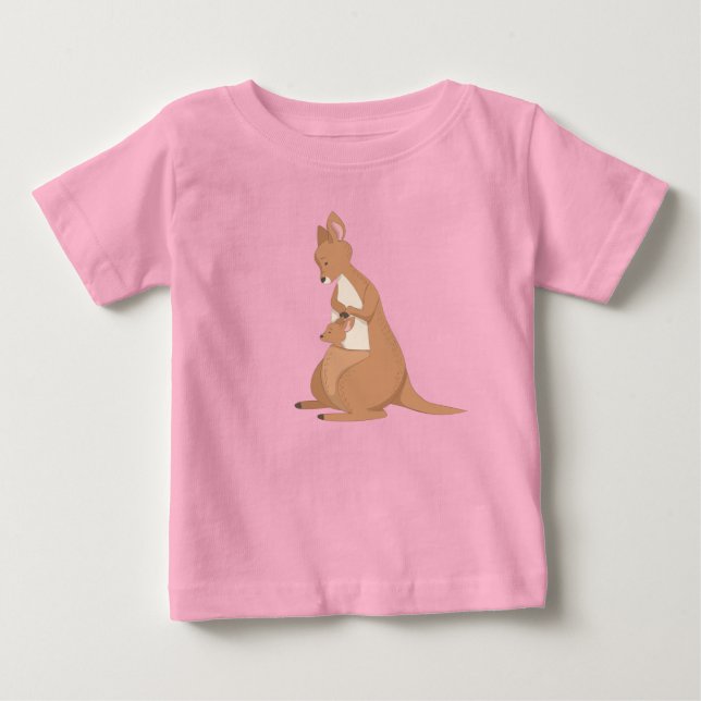 Camiseta De Bebé Madre canguro con bebé (Anverso)