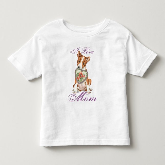 Camiseta De Bebé Madre del corazón de Basenji (Anverso)