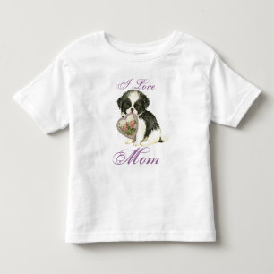 Camiseta De Bebé Madre del corazón de mentón japonés