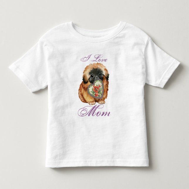 Camiseta De Bebé Madre del corazón de Pekingese (Anverso)