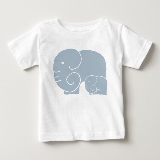 Camiseta De Bebé Madre elefante y bebé Teeshirt (Anverso)