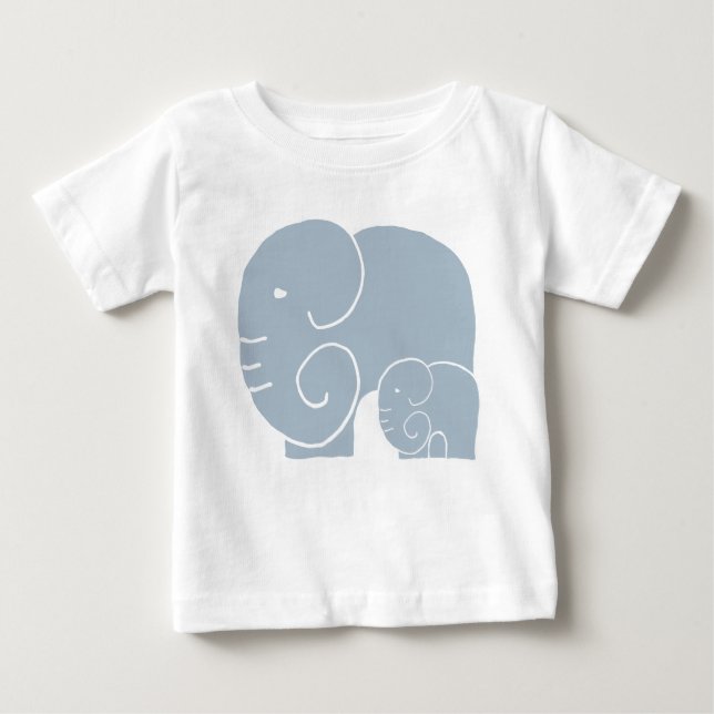 Camiseta De Bebé Madre elefante y bebé Teeshirt (Anverso)