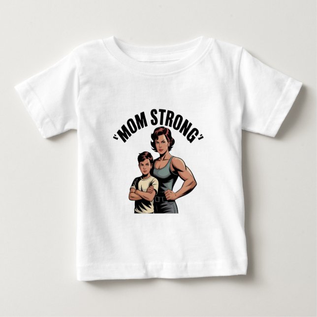 Camiseta De Bebé madre fuerte vintage (Anverso)
