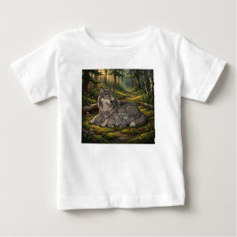 Camiseta De Bebé Madre Loba Y Cachorros