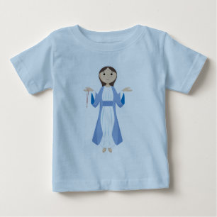 Camiseta De Bebé Madre María con Rosario