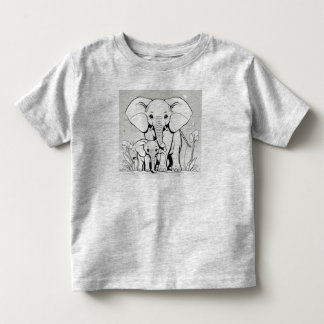 Camiseta De Bebé Madre y bebé Elefantes Diseño T-Shir