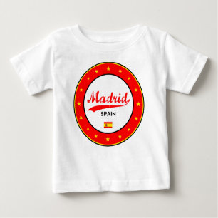 Camiseta De Bebé Madrid, España, círculo, blanco