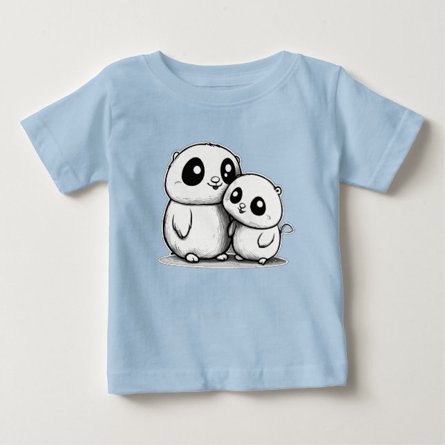 Camiseta De Bebé Mãe e bebê de Toupeira fofos (Anverso)