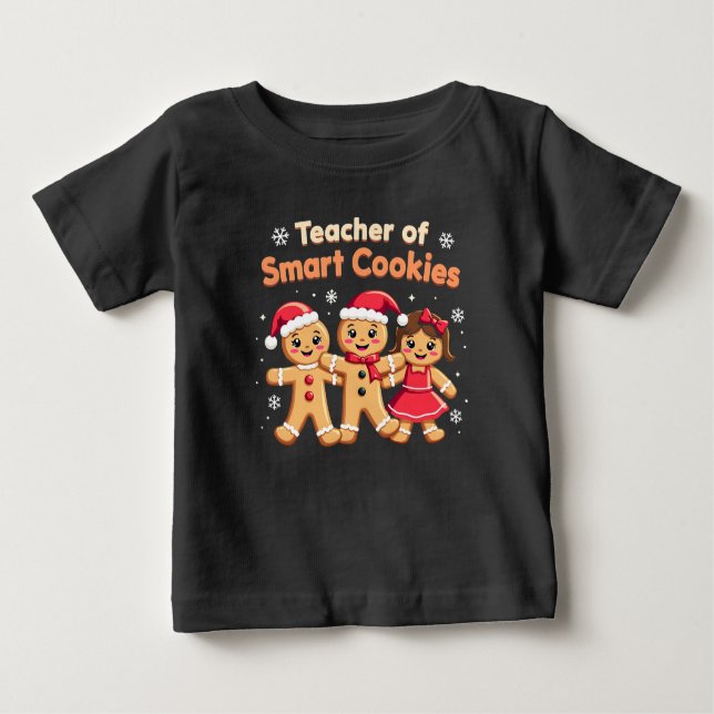 Camiseta De Bebé Maestra de Navidades de las cookies inteligentes (Anverso)