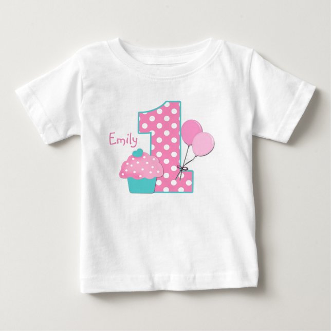 Camiseta De Bebé Magdalena y globos (Anverso)