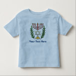 Camiseta De Bebé Magen persa David Menorah<br><div class="desc">Esta imagen fue adaptada de una antigua teja judía persa y cuenta con una menorah con un Magen David (Estrella de David) enmarcado por ramas de olivo. Se han conservado las imperfecciones de la imagen original pintada a mano.</div>