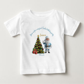 Camiseta De Bebé Magical Santa Birthday Invitation