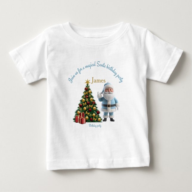 Camiseta De Bebé Magical Santa Birthday Invitation  (Anverso)