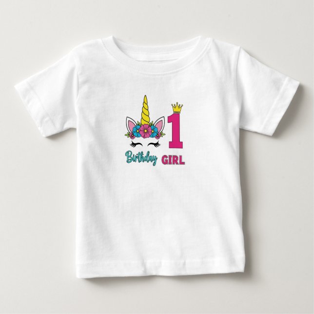 Camiseta De Bebé Magical Unicorn 1st Birthday Baby T-Shirt Gift (Anverso)