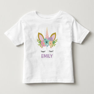 Camiseta De Bebé Magical Unicornio purpurina de nombre personalizad