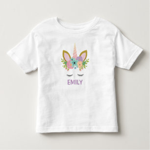 Camiseta De Bebé Magical Unicornio purpurina de nombre personalizad
