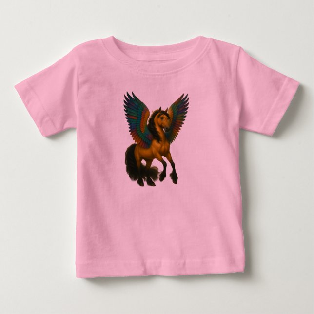 Camiseta De Bebé Magnificent Horse With Spectacular Wings (Anverso)