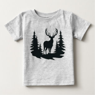 Camiseta De Bebé Magnífico Buck Entre Pinos