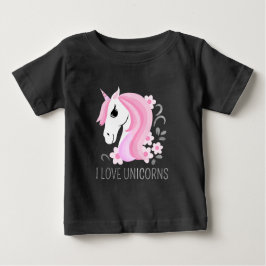 Camiseta De Bebé Magnífico personalizable Unicornio de color rosa f